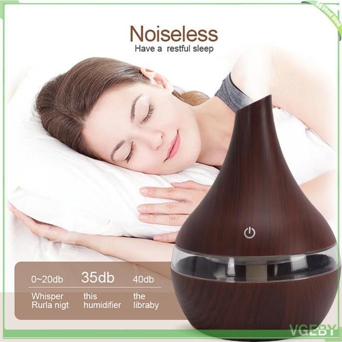 Diffusore di aromaterapia - FAFEICY - 300 ml - USB - 7 colori LED - Design in bambù