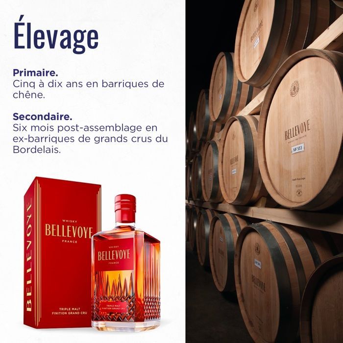 BELLEVOYE - RED - Whisky - Triple Malt - Origin: France - 43% alcohol - 70 cl bottle