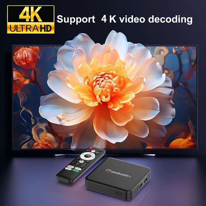 Android Box - TV Box - 4K - 2/8GB - IPTV Box - Android 15.0 - Android TV - WiFi 2.4/5.0G - Multimedia Box