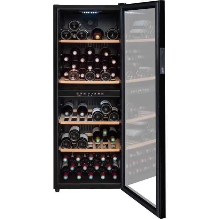 Serving wine cellar - LA SOMMELIERE - SLS90DZ - 91 bottles - Reversible glass door - Energy class G - 48 x 57.5 x 128.5 cm - Black
