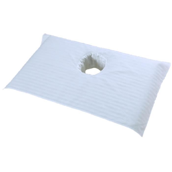 Juego de 3 piezas de funda para camilla de masaje, sábana con orificio para la cara para camilla de tratamiento de spa - Blanco
