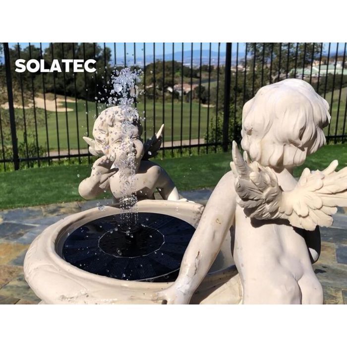 Bomba solar para fuentes Solatec, 14 W, alimentada por energía solar - Bomba sumergible para estanques, piscinas, jardines y acuarios - PZCC