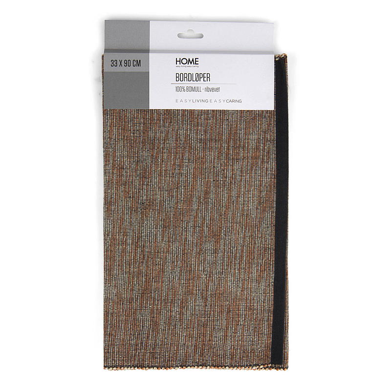 Home Runner 33x90 cm ribbet marmorert svart