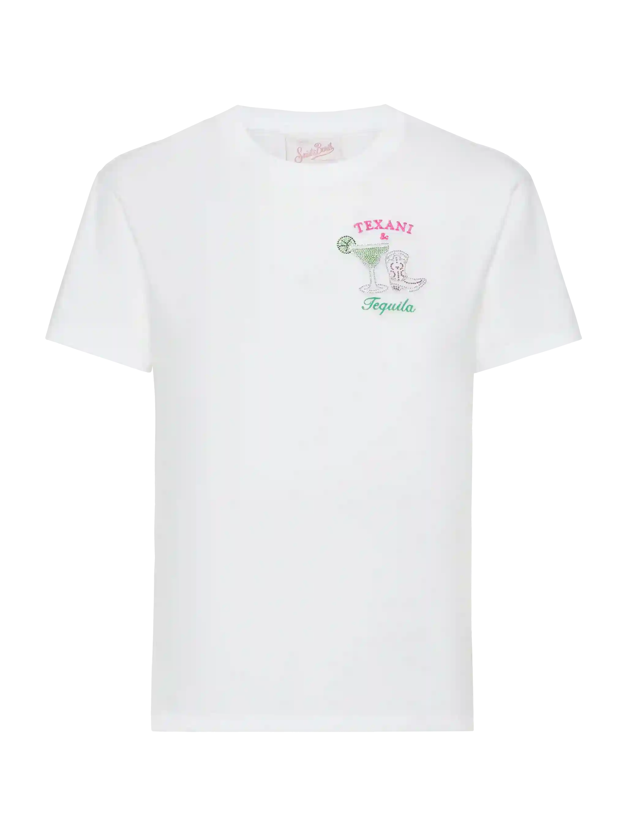 Emilie katoenen T-shirt met Texans & Tequila-borduurwerk