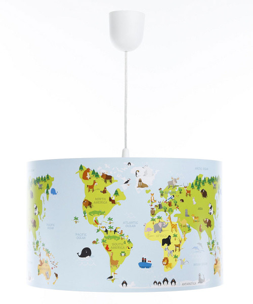 Dziecięca lampa wisząca mapa świata - Jorix
