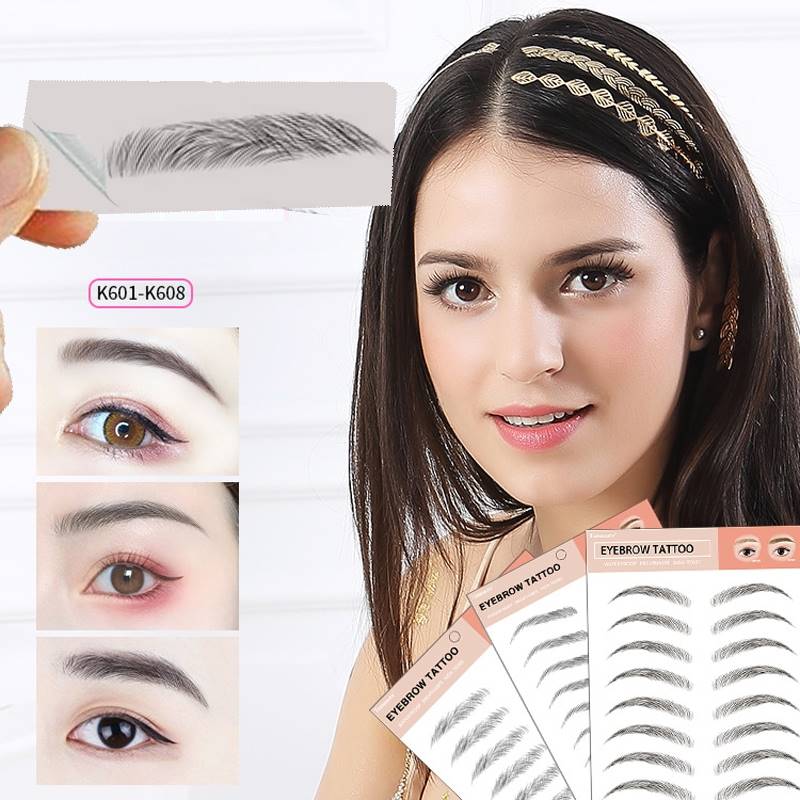 Sopracciglia finte 4D dall'aspetto autentico, 10 paia di sopracciglia, tatuaggio, cura e modellatura, trucco per sopracciglia, adesivo per sopracciglia, sopracciglia finte