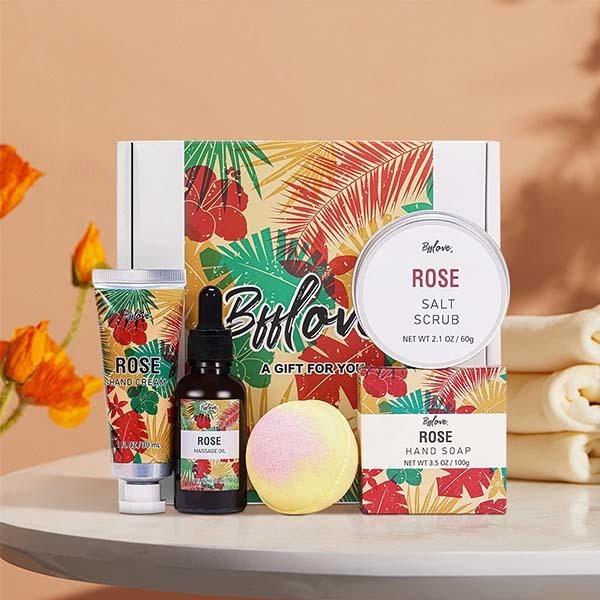 Livingandhome 5-delige Rose Spa verwenset cadeauset