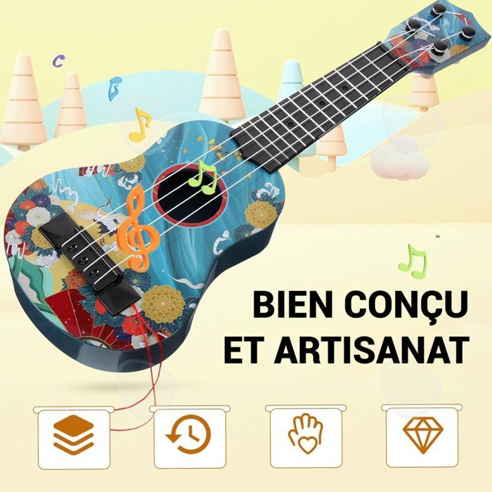 Ukelele en Do, 14x5x44cm, miniguitarra, tono estándar, ligera y portátil, fácil de aprender, hermosa y duradera, ideal para el aprendizaje.