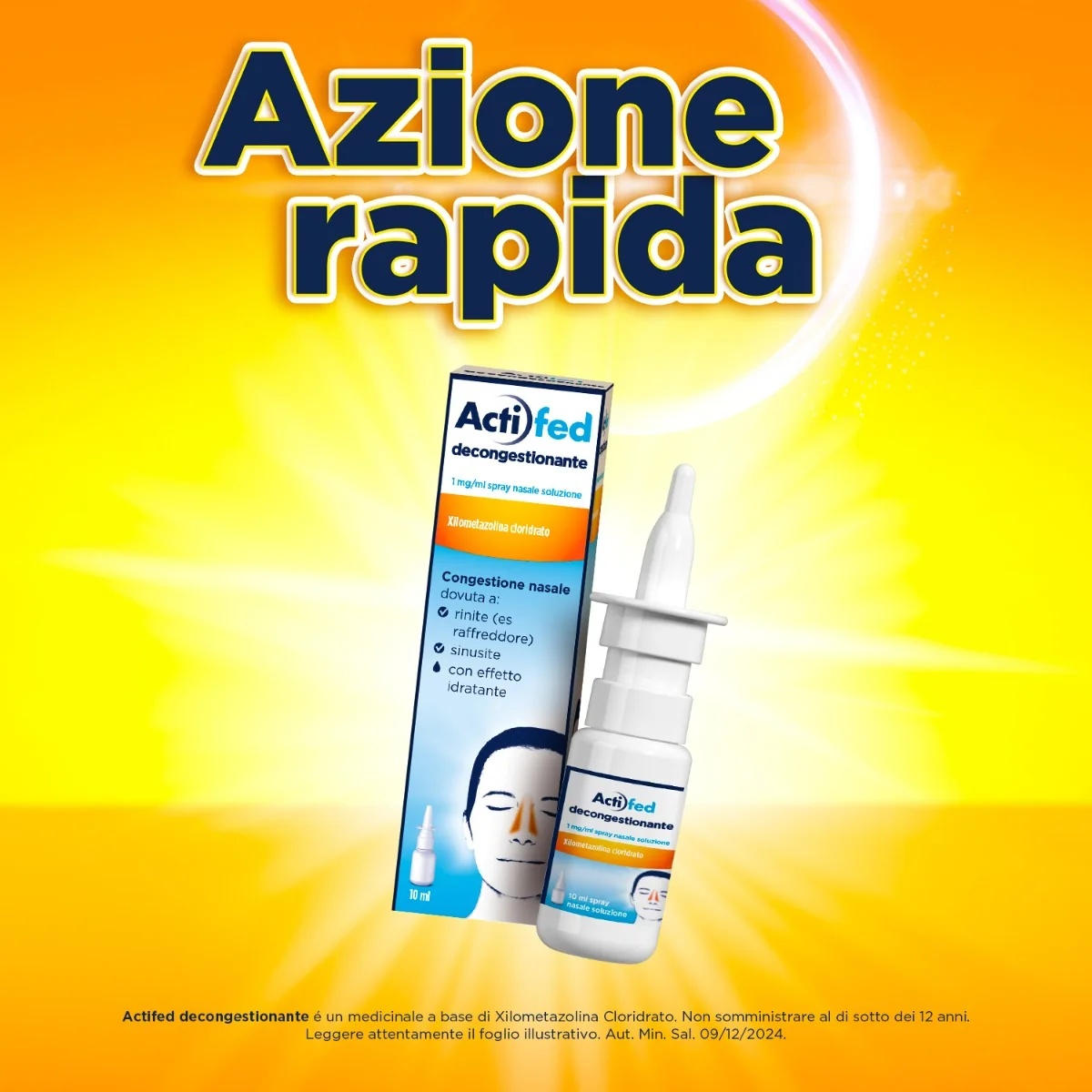 ACTILINE Actifed spray nasal 10 ml Descongestionante rinite e sinusite
