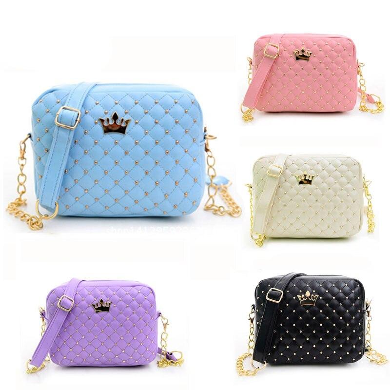Petit sac à main tendance pour femme avec mini rivets en forme de couronne, sac bandoulière décontracté pour femme.