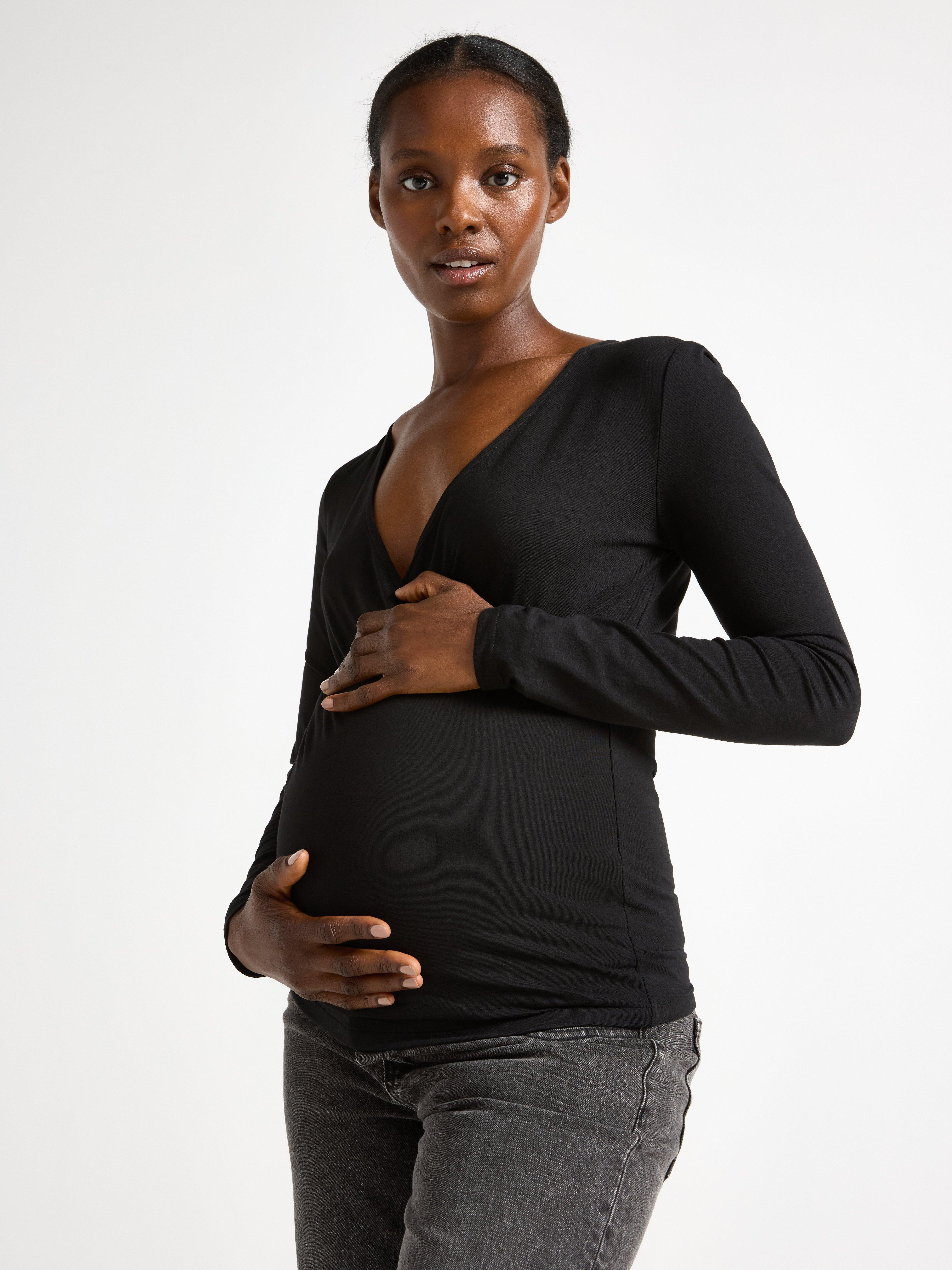MOM wrap nursing top Black