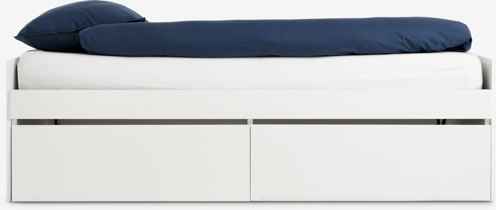 TANGBJERG gulta ar atvilktni TANGBJERG 90/180x200 baltā krāsā