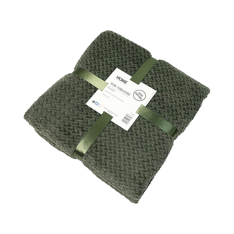 Hemmatta 150x200 cm flanellfleece grön melerad