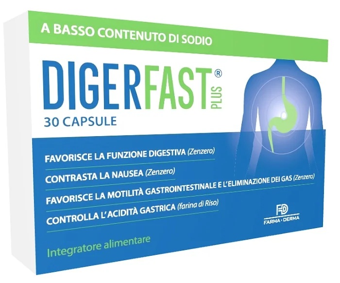 DIGERFAST Digerfast Plus Nahrungsergänzungsmittel zur Unterstützung der Verdauung 30 Kapseln
