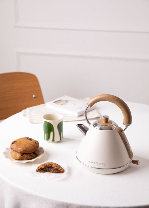 Bouilloire électrique rétro - Create - 1L ou 1,7L - Acier inoxydable - Arrêt automatique