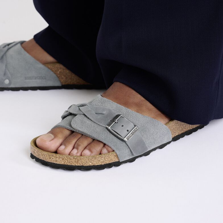 Oita Braided Pelle scamosciata - Basalt Gray Basalt Gray