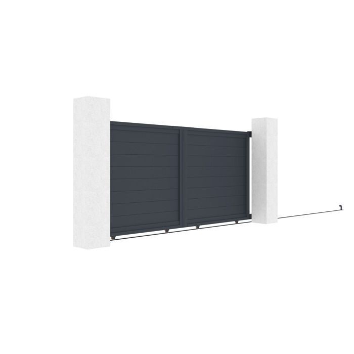 Portail coulissant - Casanoov - EIGER - 3m H.147cm - Gris anthracite - Aluminium