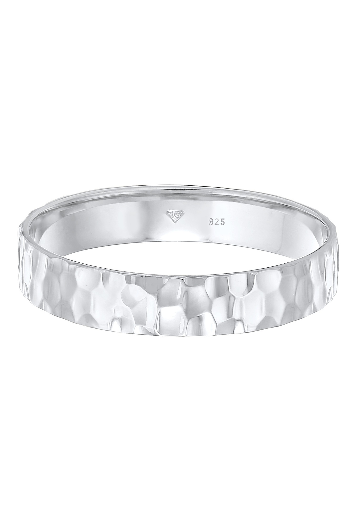 KUZZOI Hommes Bande Organique structuré en argent sterling 925