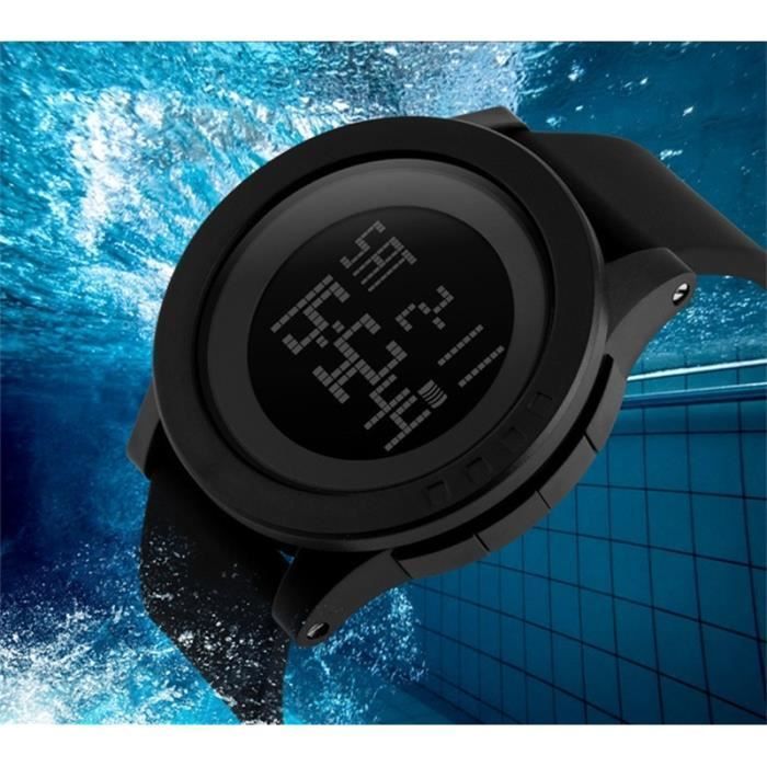 SHARPHY Montre Homme Sport de Marque Numérique Noir Grand Cadran