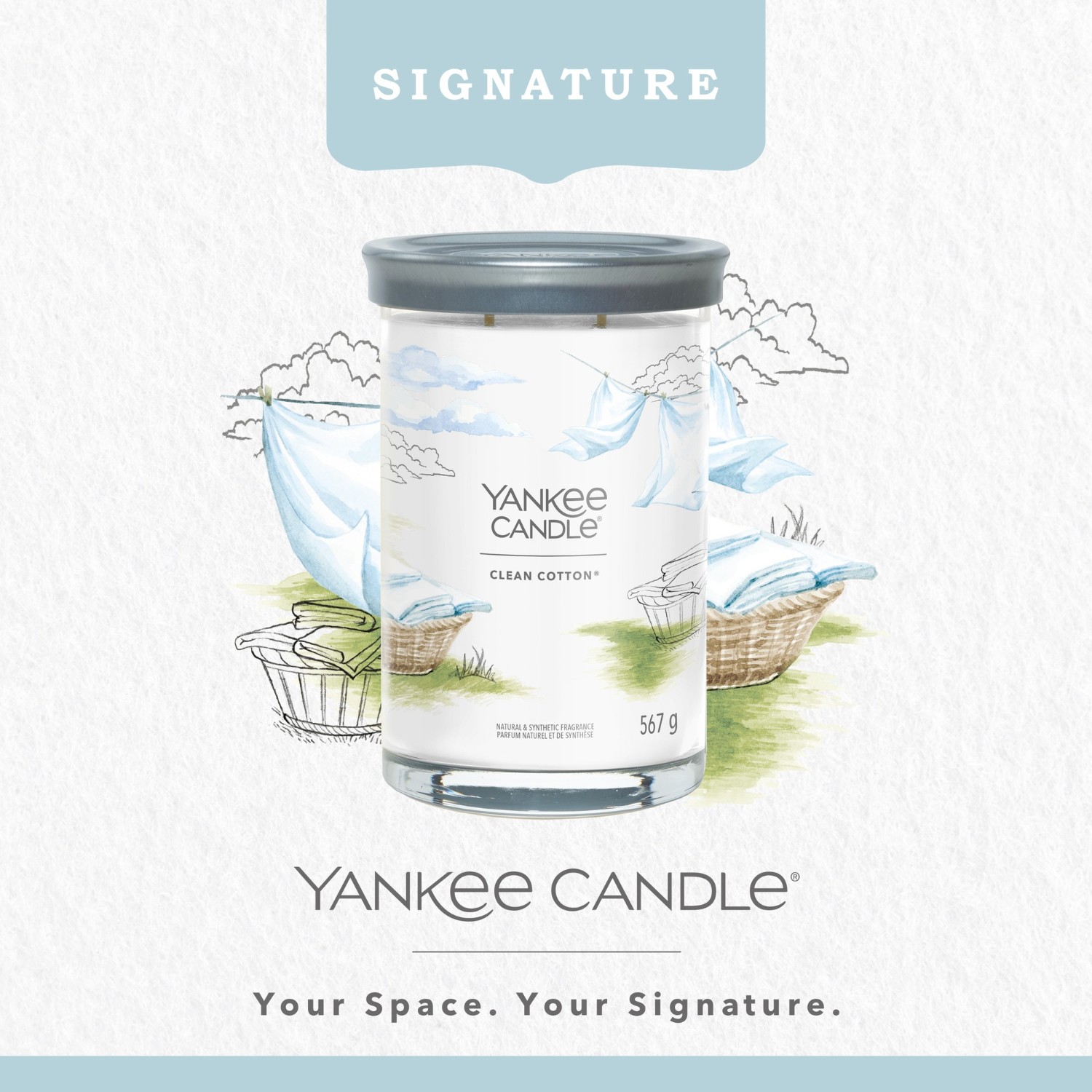 YANKEE CANDLE Moyenne Jarre Coton Frais