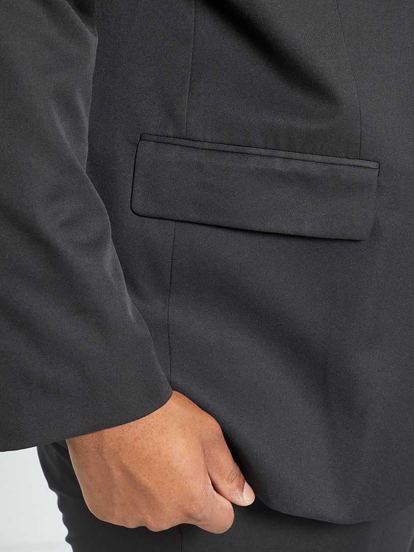 Blazer de alfaiataria confortável em cor sólida - Preto