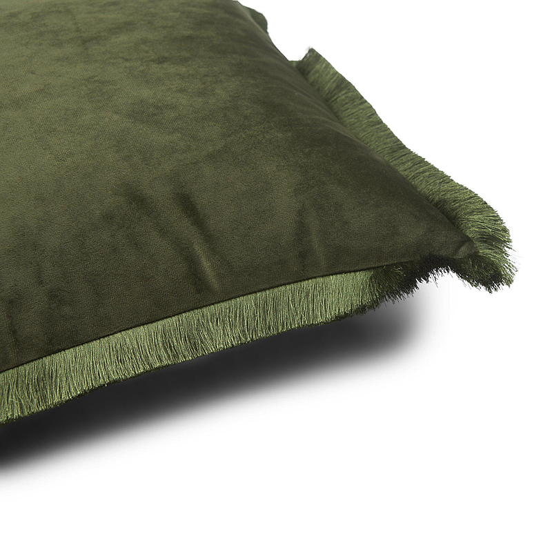 Kuddfodral 45x45 cm med fransar grönt