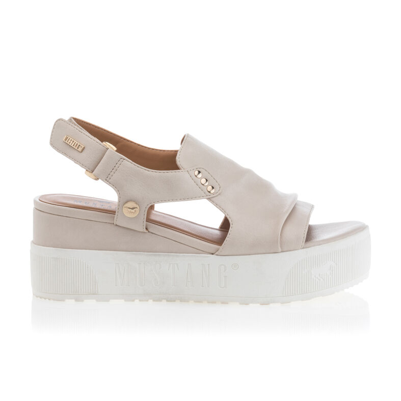 Beige sandaler / åben tå sko til kvinder