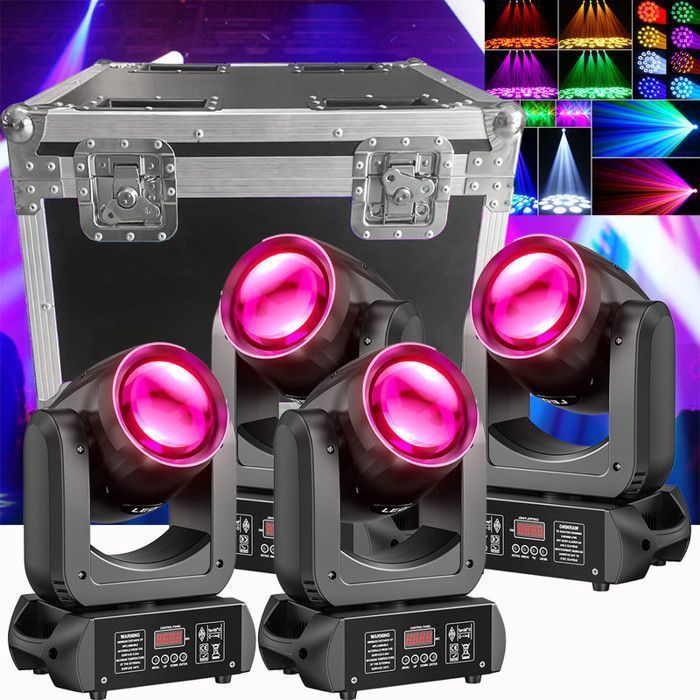 UKing Faro da palcoscenico DMX512 da 250W - Testa mobile a LED con fascio luminoso, GOBO e prisma da 18