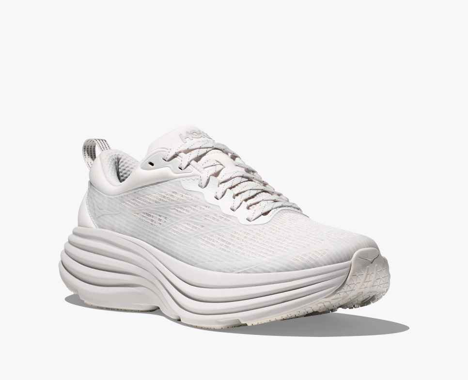 HOKA Stealth/Tech Bondi 8 Caged Weiß / Kosmisches Grau