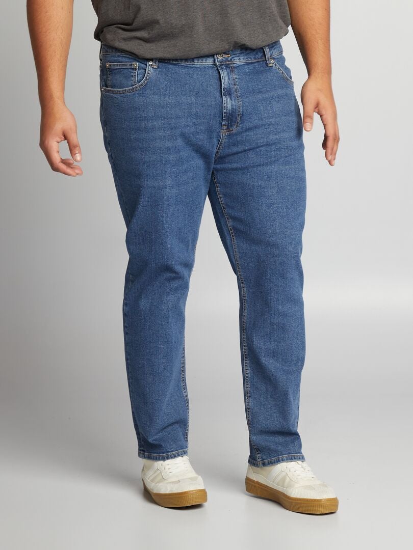 Calça jeans reta com 5 bolsos - Tamanho 34 - Azul
