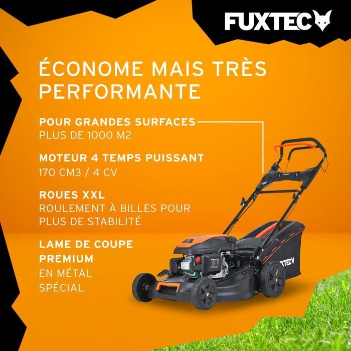 Tondeuse à Gazon Thermique Autotractée FUXTEC FX-RM5170eS 170 cm³ 51 cm – Démarrage Électrique, 60L, Easy Clean –