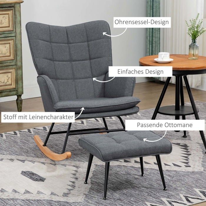 Mecedora de hasta 130 kg Mecedora con reposapiés Sillón Silla de lactancia