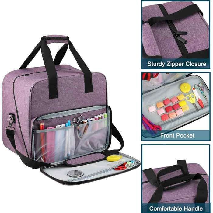 Étui de transport pour surjeteuse, sac de transport universel pour machine à coudre surjeteuse avec poignées et bandoulière