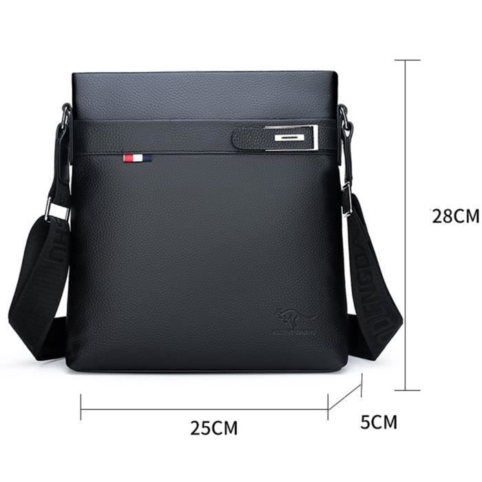 Sacoche Homme - Véritable Cuir De Vache - Sac Bandoulière Cadeaux Pour Homme Cadeau Papa Cadeau de La Fête Des Pères