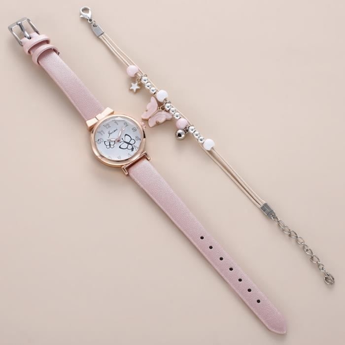 Reloj SHARPHY para niñas - Reloj de moda con mariposa rosa para adolescentes - Regalos para niños