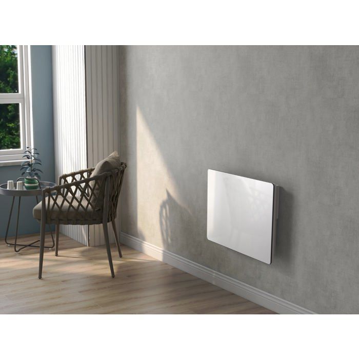 Radiador elétrico de vidro cerâmico branco de 1000 W