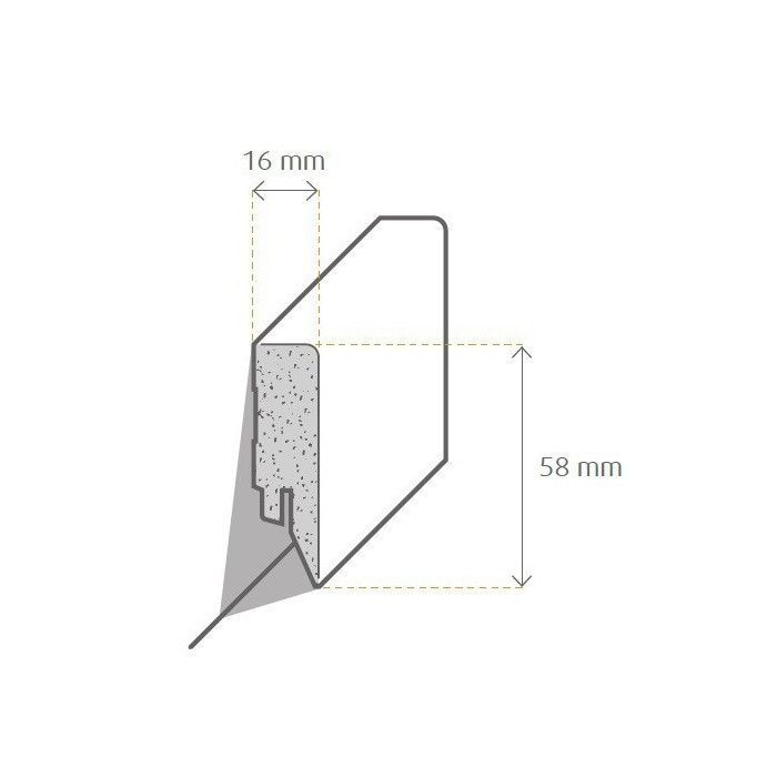 Kosche Plinthe Lecco-39 72930 16 x 58 x 2500 mm Plinthe Plinthe de sol Noyer We