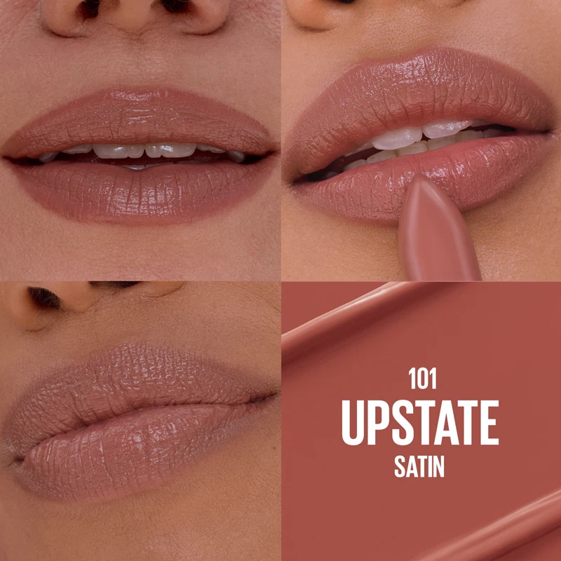 MAYBELLINE NEW YORK serumo lūpų dažai Švelnūs, aksominiai lūpų dažai su drėkinamuoju efektu.