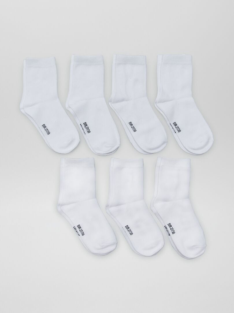 Set di 7 paia di calzini - BIANCO