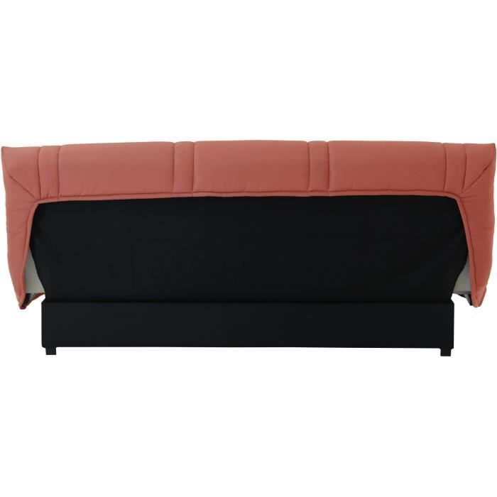 Divano letto a 3 posti con meccanismo click-clack - Terracotta - 100% cotone - L 193 x P 92 cm - LENA