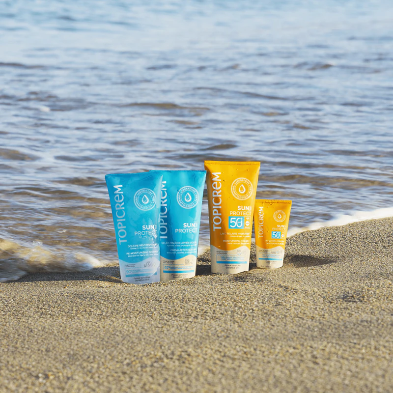 Topicrem Sun Protect Re-Moisturizing Shower, gel de banho hidratante para uso após exposição solar.
