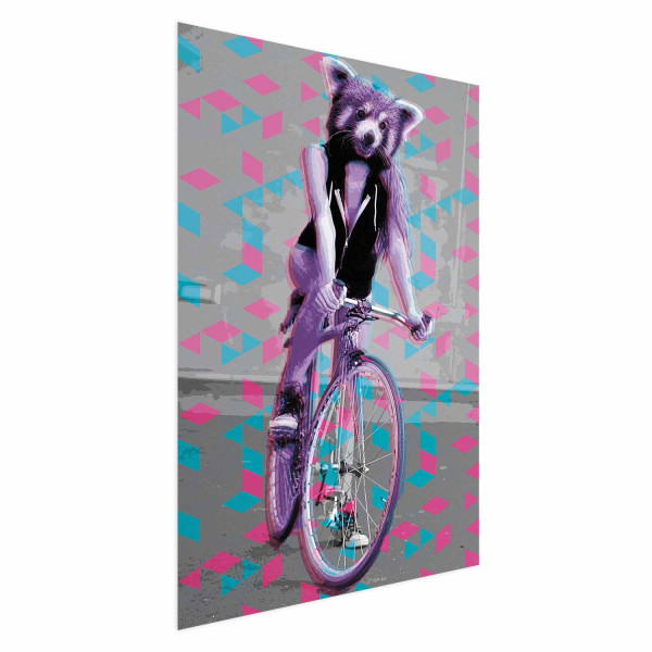 Plakat Szop na rowerze 21x30 cm