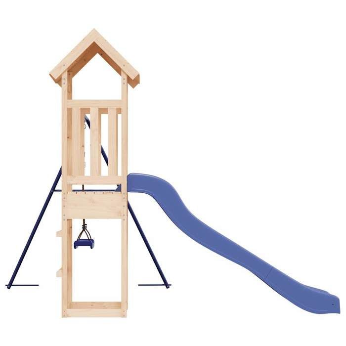 vidaXL Área de Recreação Externa em Madeira Maciça de Pinheiro, Conjunto de Brinquedos, Conjunto de Parque Infantil de Madeira, Conjunto para Playground 3155819