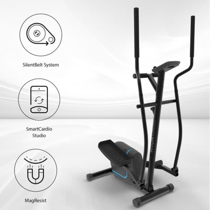 Klarfit Myon Cycle Elliptical Trainer - 12 kg Flywheel - 8 Magnetic Resistance Levels - Black