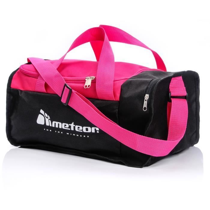 Sac de Sport Fitness 20 L - METEOR - Rose Noir - Multisport - pour Femme Homme Enfant Fille