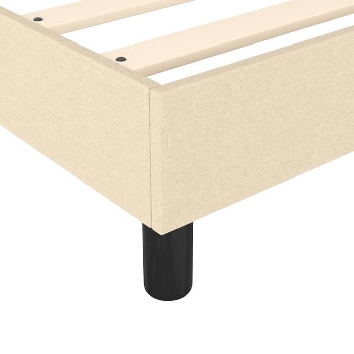 Verano 2026@Estructura de cama doble - Base de somier de láminas - Tela color crema 140x190cm, 5159