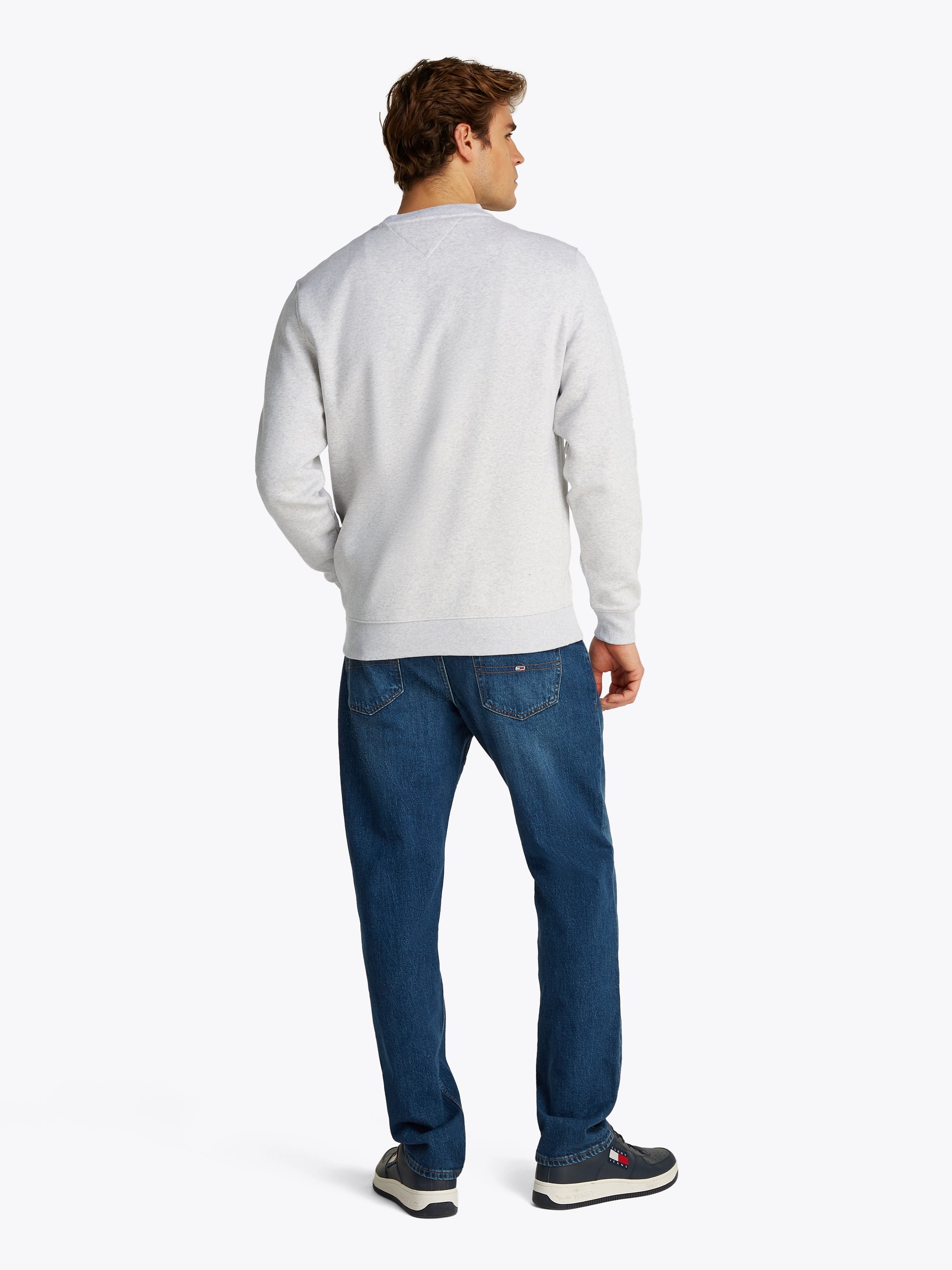 Tommy Jeans FLAG CREW - Sweatshirt - zilvergrijs