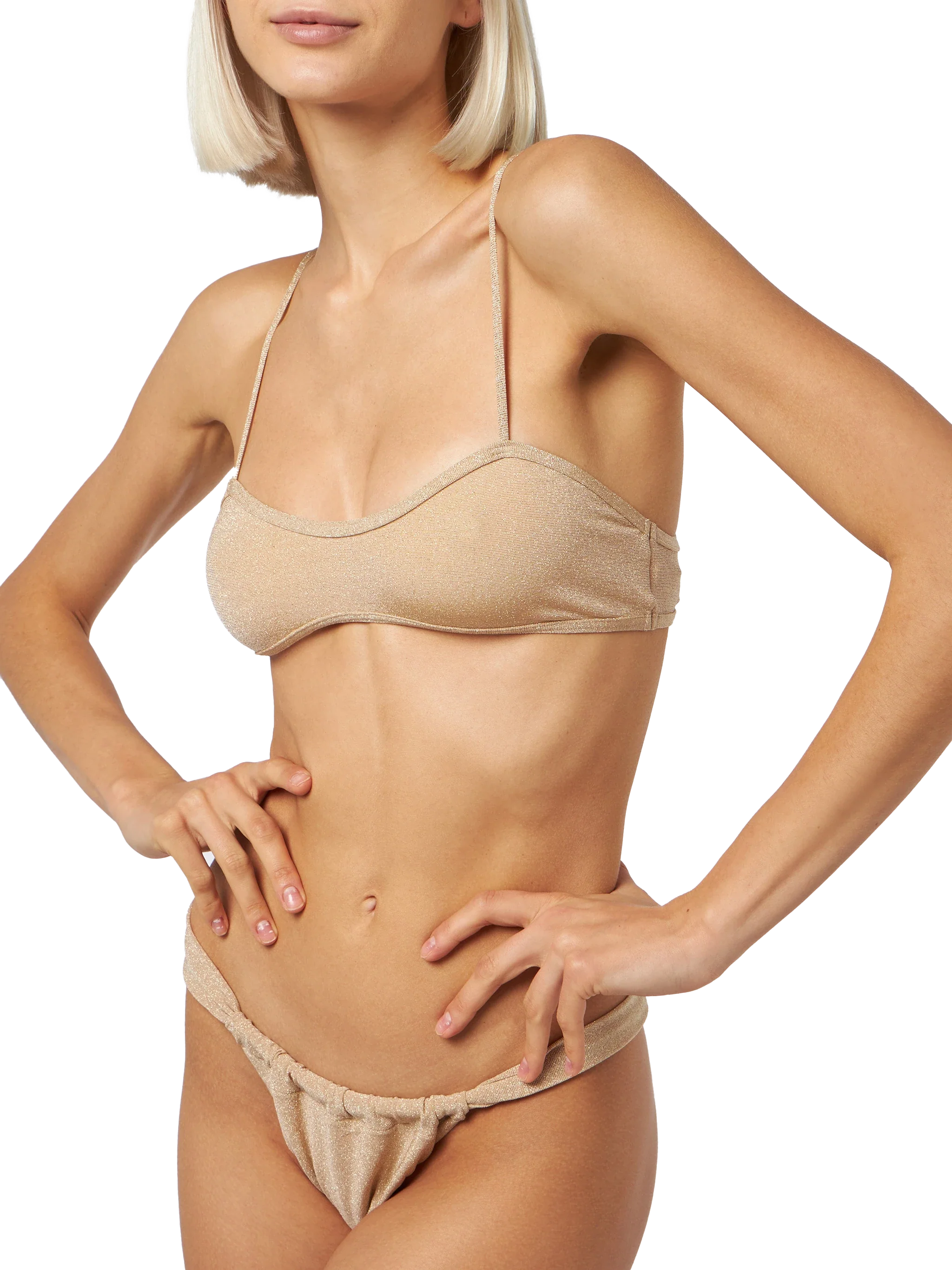 Laryn Noelle damesbikini met lage halslijn en lurex details