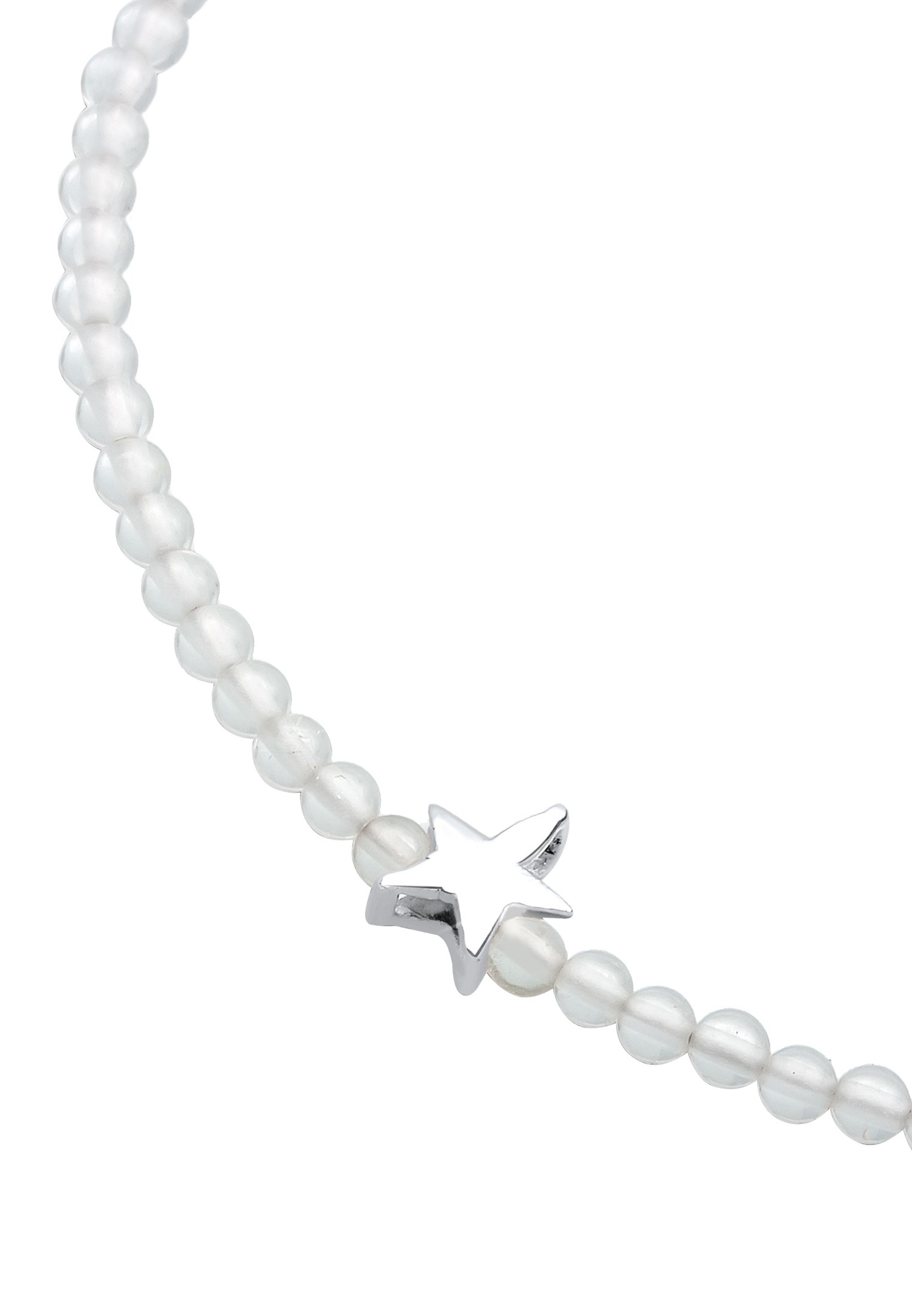 Elli Femme Pendentif Étoile avec Cristal de Roche et Perles de Verre en Argent Sterling 925