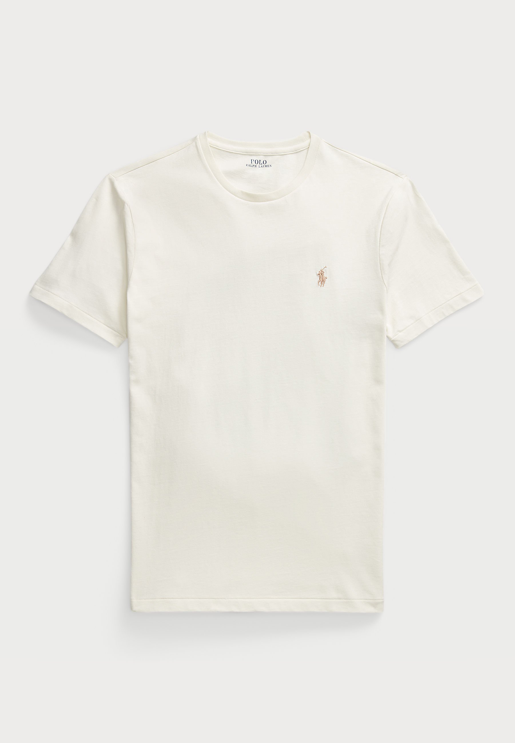 Polo Ralph Lauren CUSTOM SLIM FIT JERSEY CREWNECK T-SHIRT - T-shirt basic - color crema pergamena
